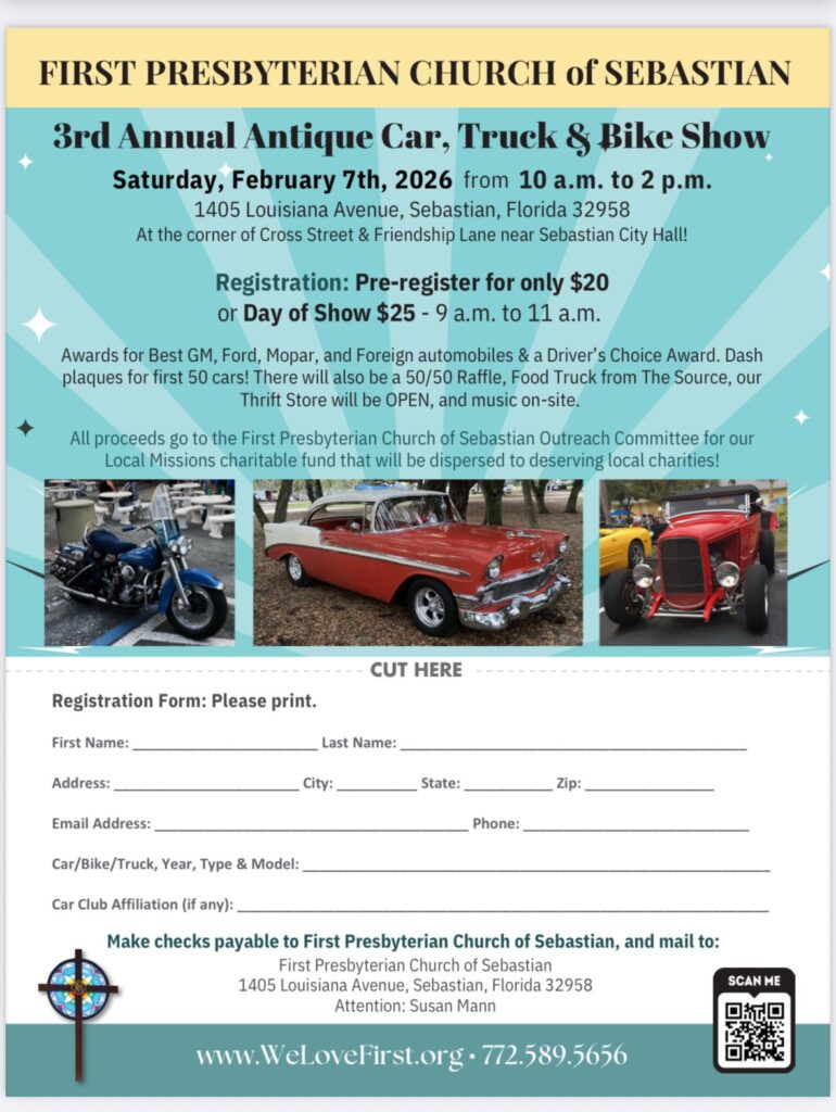 First Presbyterian Church of Sebastian 3rd Annual Antique Car Show