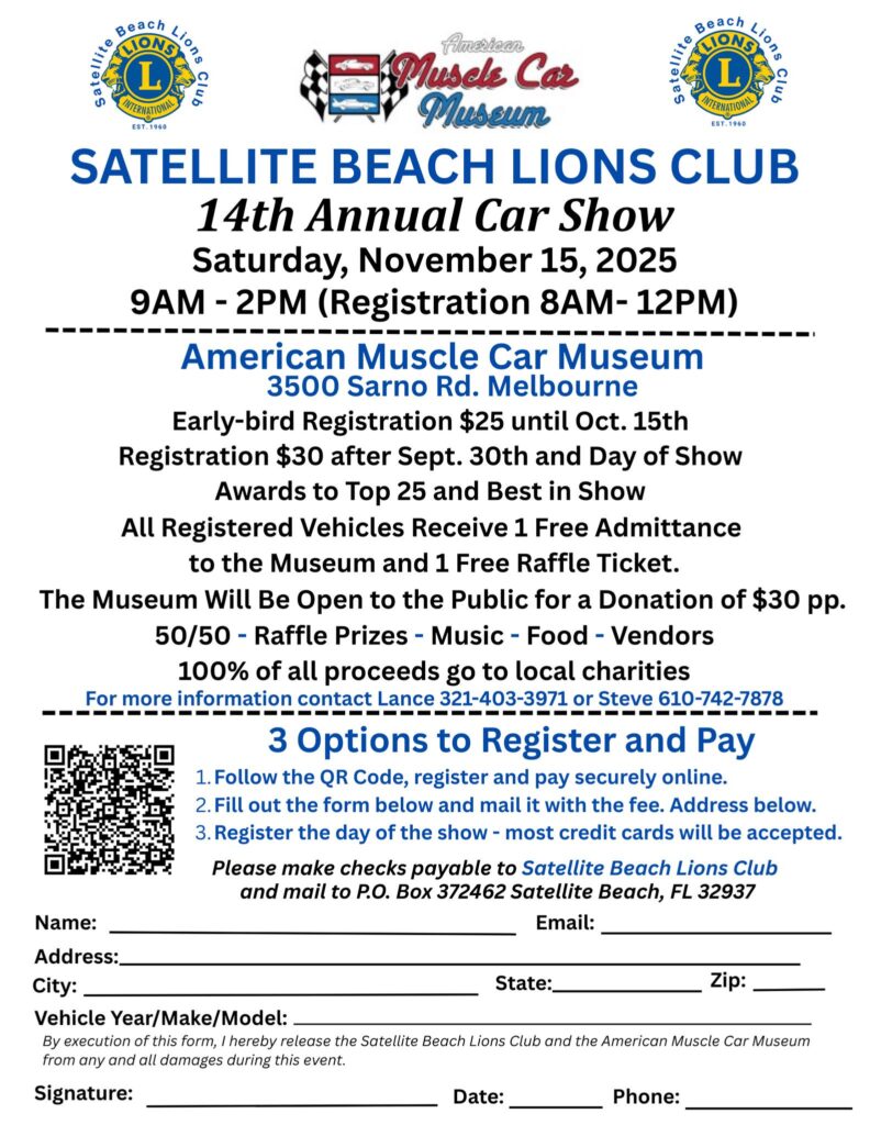 Satellite Beach Lions Club - 14th Annual Car Show