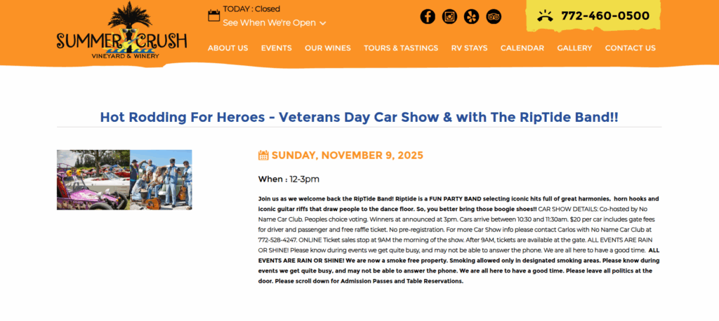 Summer Crush Winery presents - Hot Rodding For Heroes car show