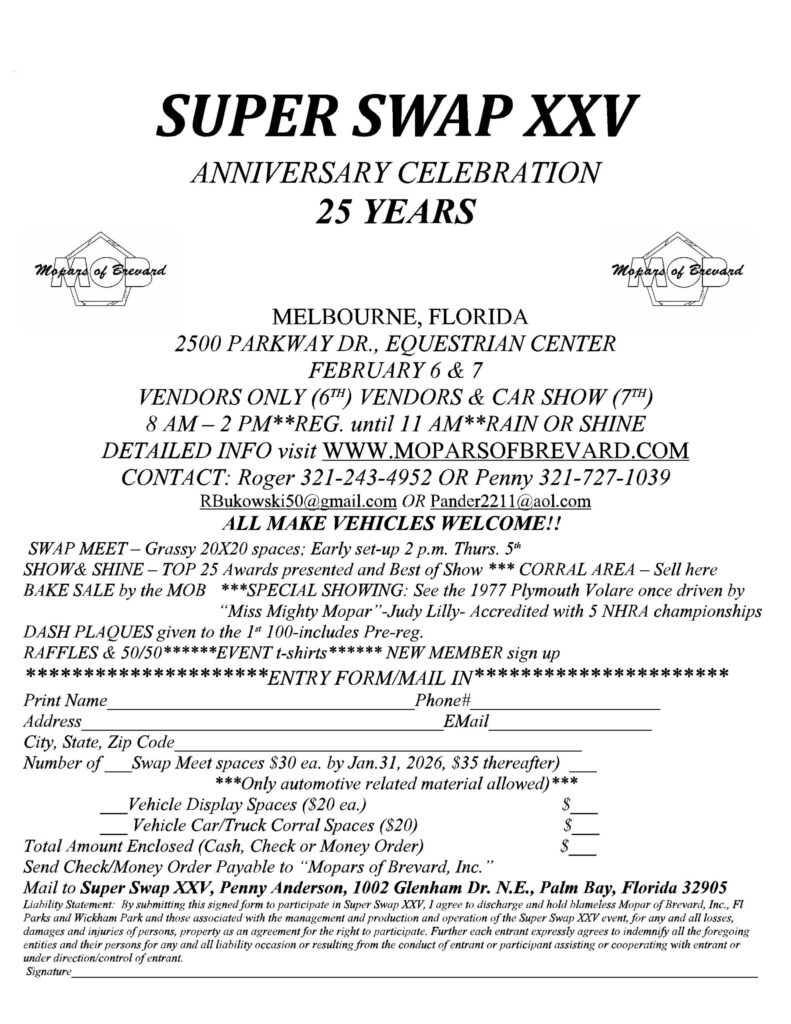 Mopars of Brevard - Super Swap XXV